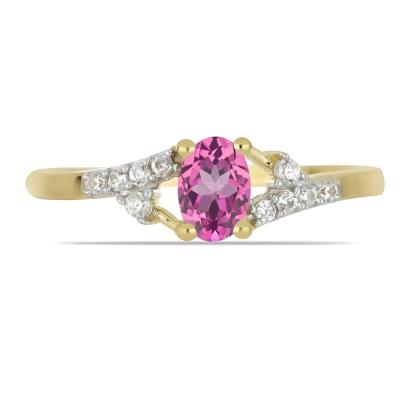 BUY 14K GOLD NATURAL PINK TOPAZ GEMSTONE CLASSIC RING